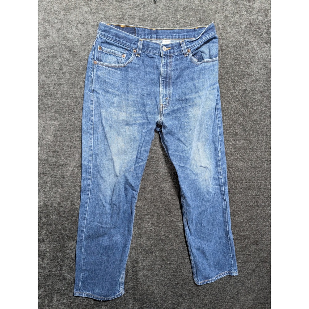 Levis 505 Regular Straight Jeans Mens 34x30 Blue Denim Medium Wash 100 Cotton
